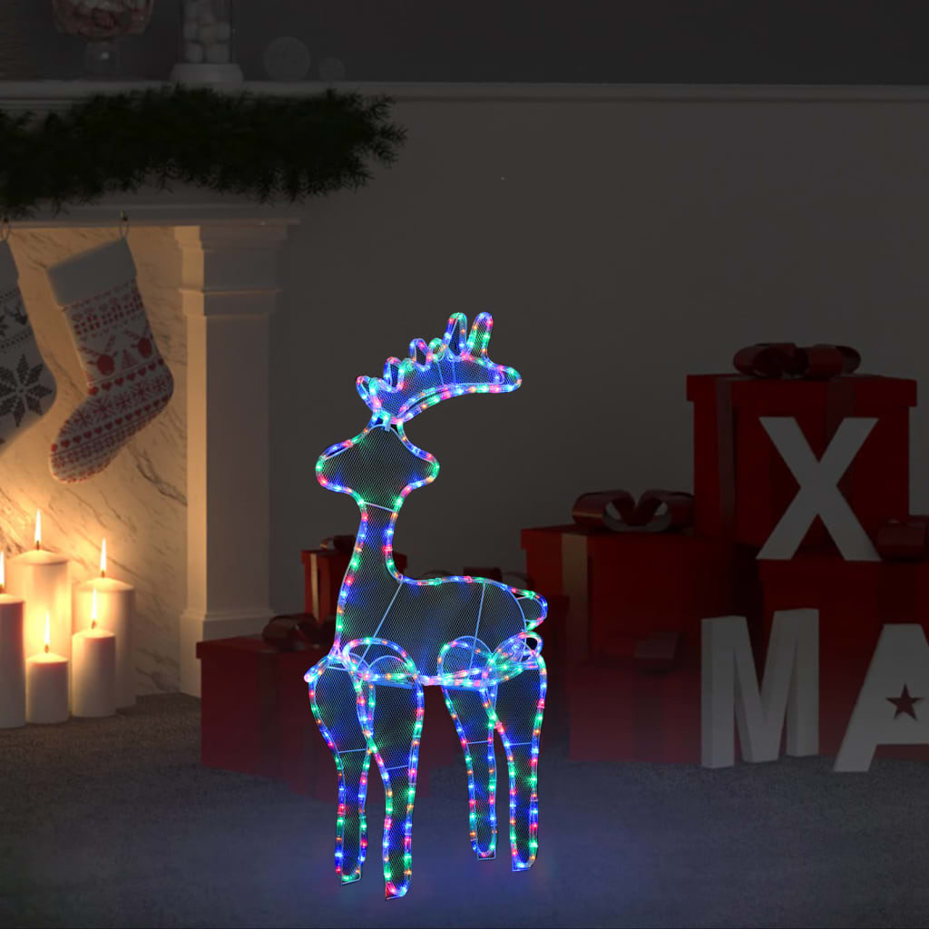 Reindeer Christmas Decoration With Mesh 306 Leds 60X24X89Cm