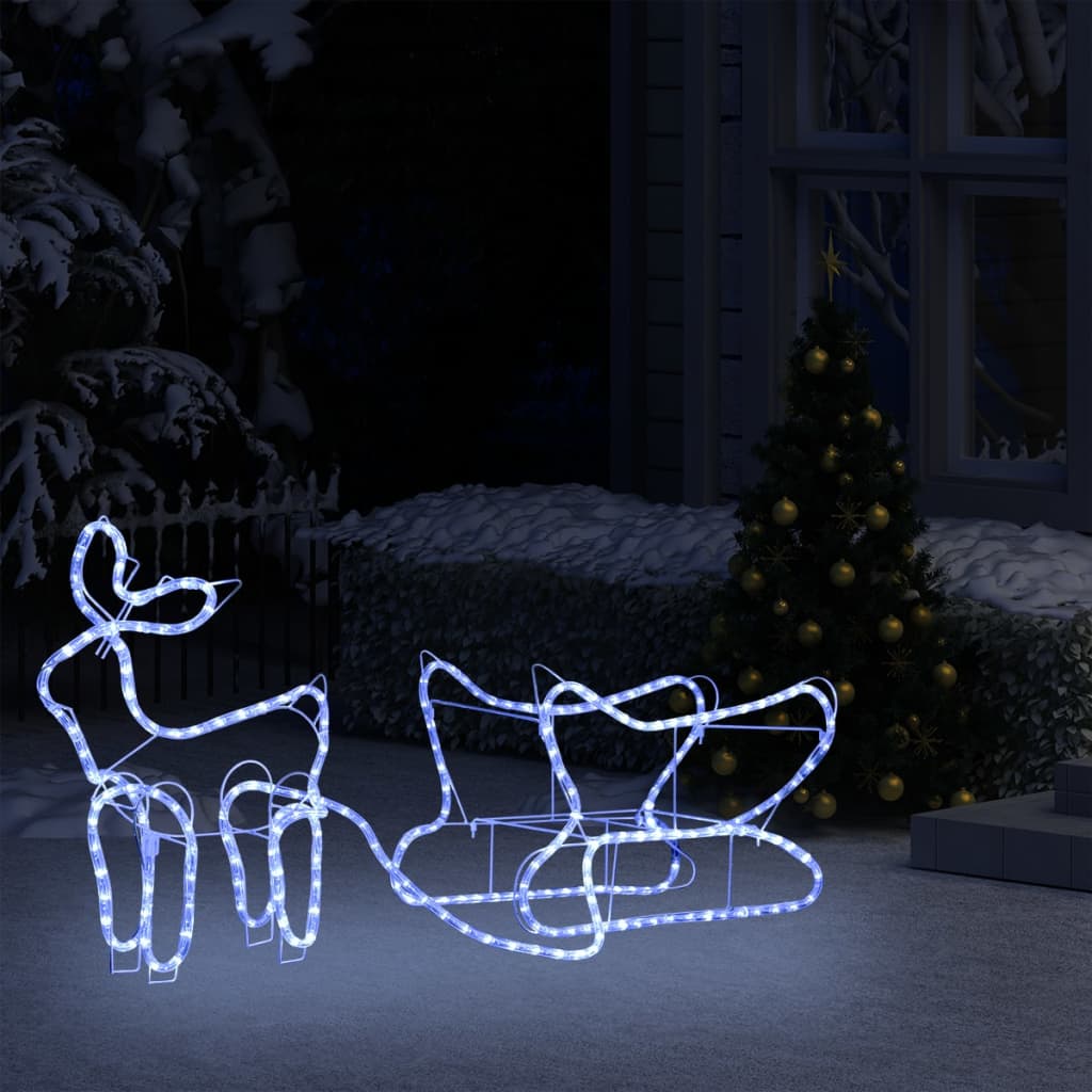Reindeer And Sleigh Christmas Decoration Outdoor 252 Leds