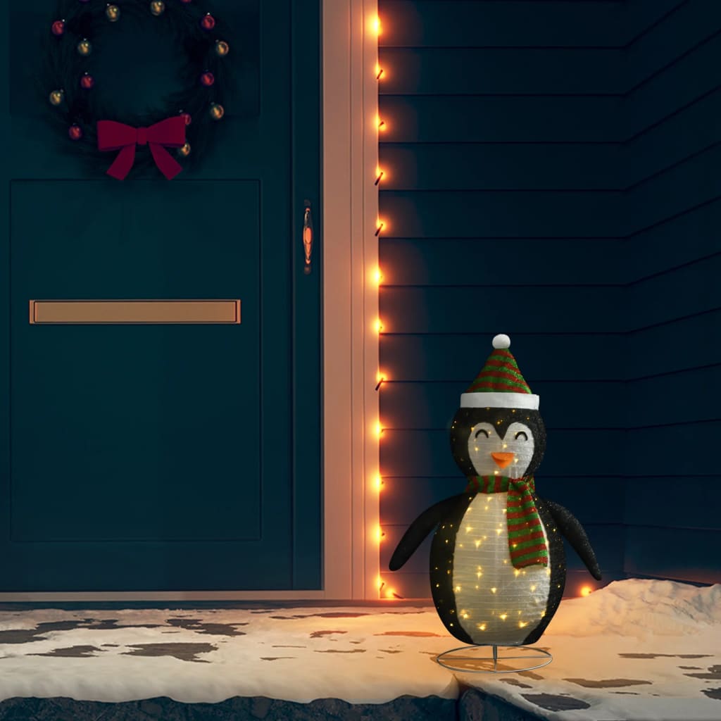 Decorative Christmas Snow Penguin Figure Led Luxury Fabric 120Cm