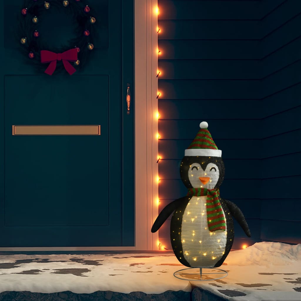 Decorative Christmas Snow Penguin Figure Led Luxury Fabric 120Cm