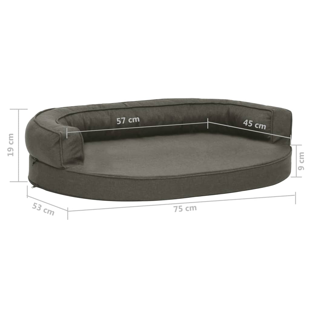 Ergonomic Dog Bed Mattress Linen Look