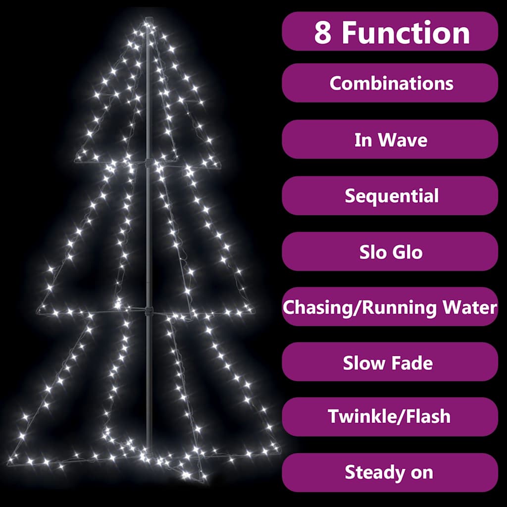 Christmas Cone Tree 200 Leds Indoor And Outdoor 98X150 Cm