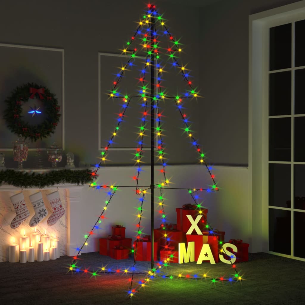 Christmas Cone Tree 200 Leds Indoor And Outdoor 98X150 Cm