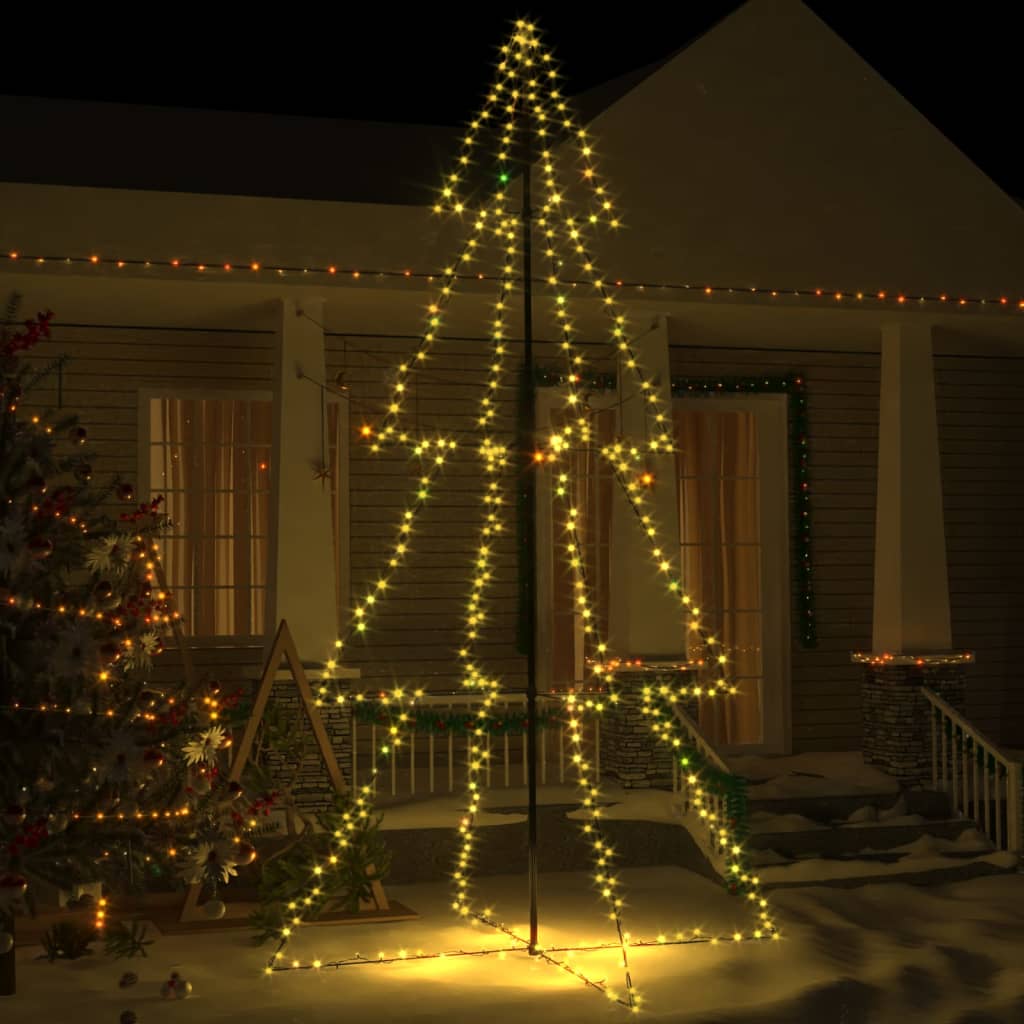 Christmas Cone Tree 200 Leds Indoor And Outdoor 98X150 Cm