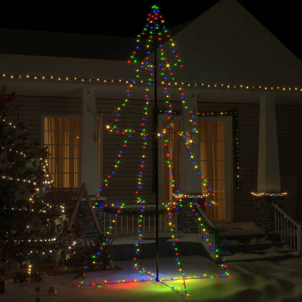 Christmas Cone Tree 200 Leds Indoor And Outdoor 98X150 Cm