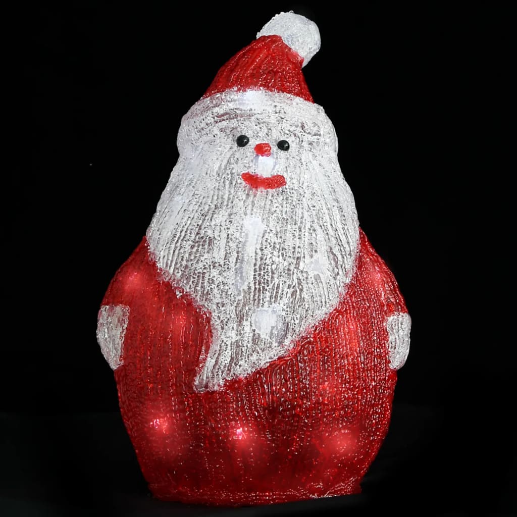 Led Christmas Acrylic Santa Figure Indoor And Outdoor 28Cm