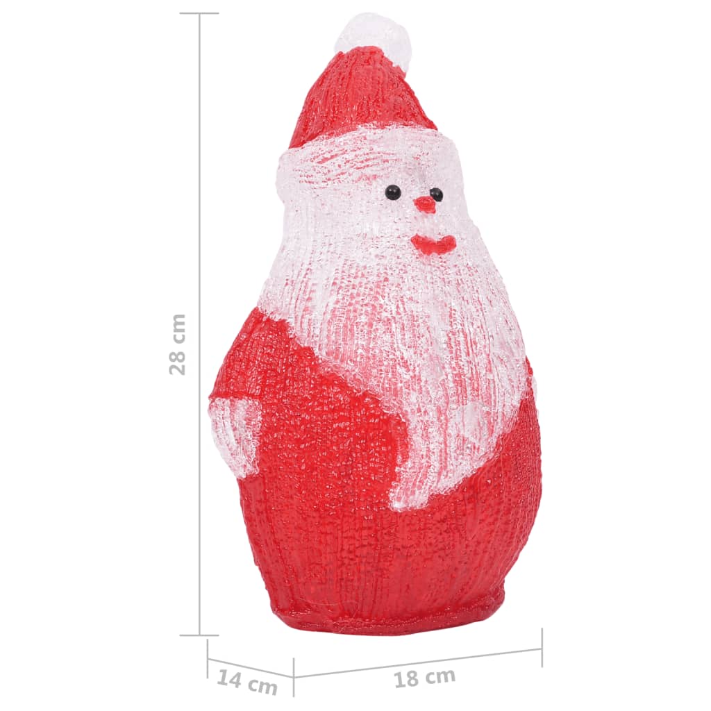 Led Christmas Acrylic Santa Figure Indoor And Outdoor 28Cm