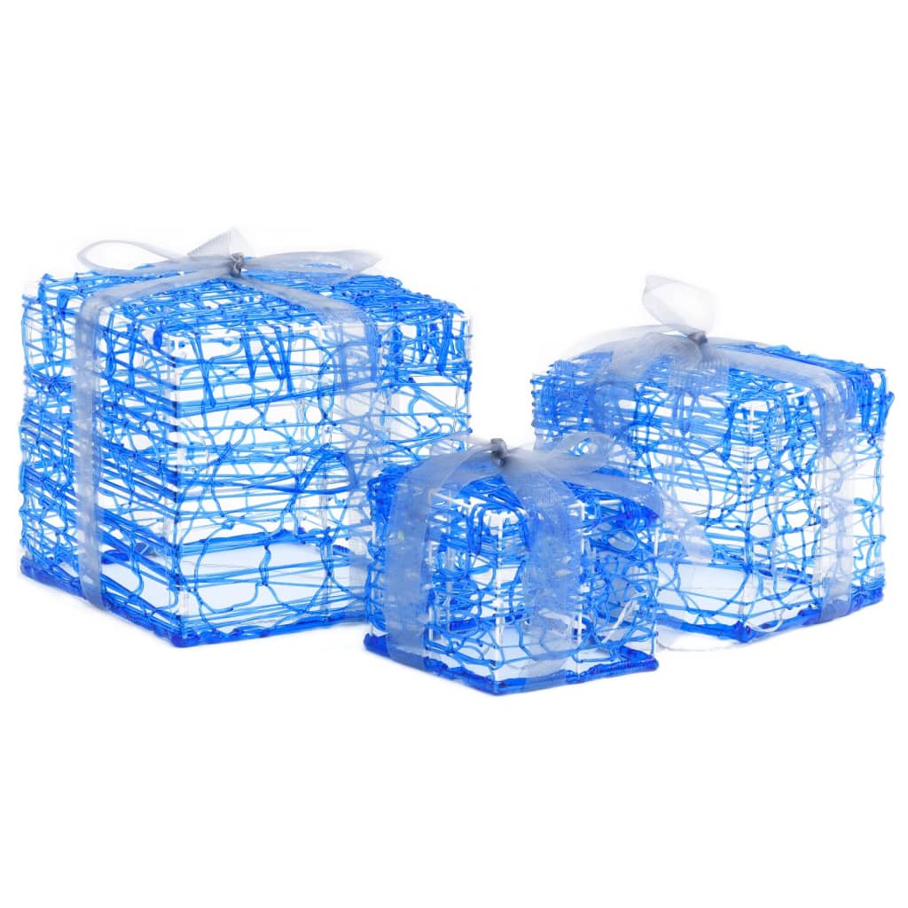 Decorative Acrylic Christmas Gift Boxes 3 Pcs Cold White