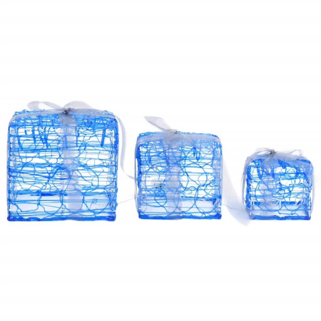 Decorative Acrylic Christmas Gift Boxes 3 Pcs Cold White