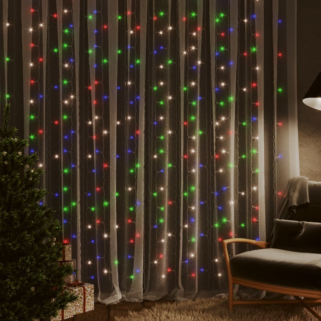 Led Curtain Fairy Lights 3X3M 300 Led Colourful 8 Function