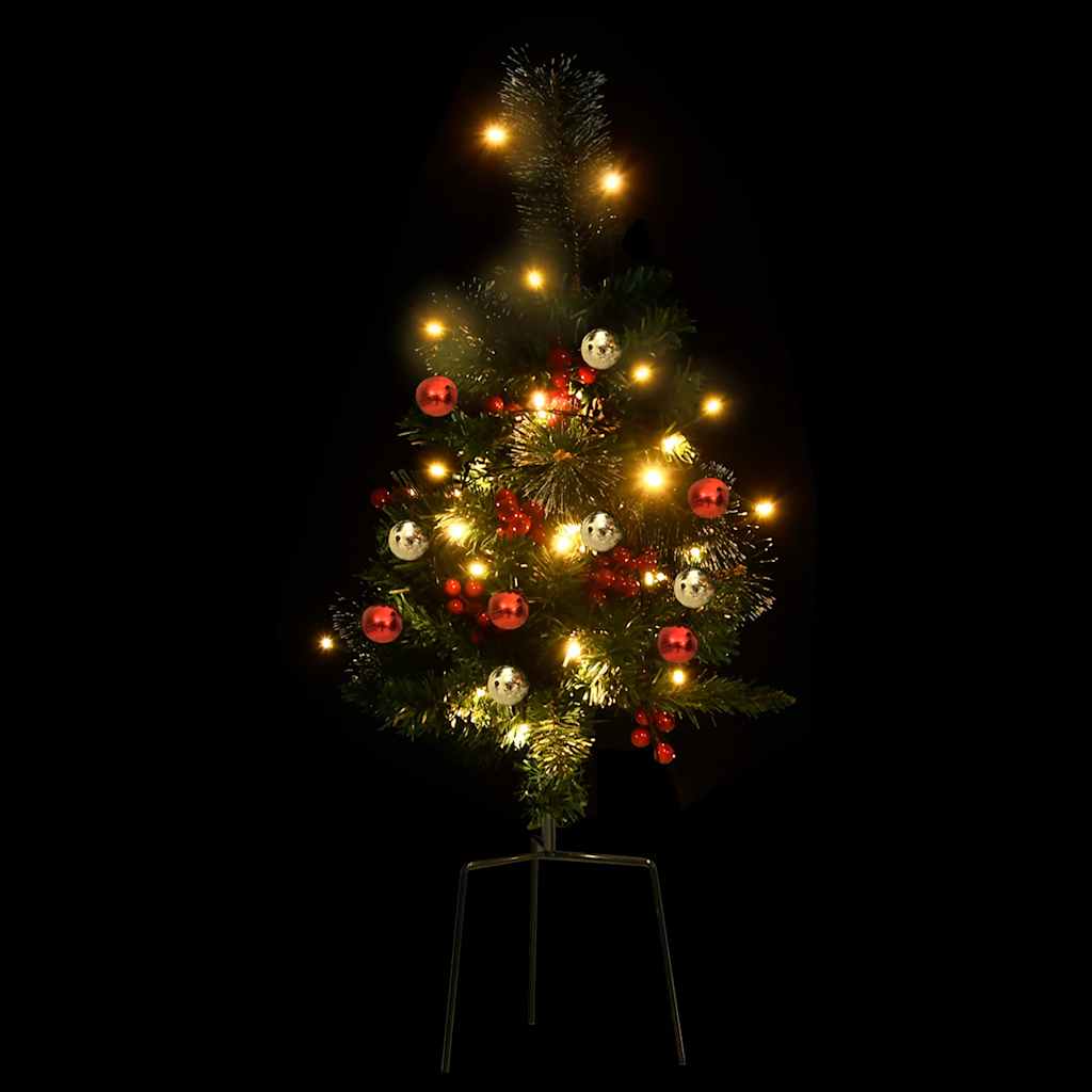 Artificial Pathway Pre-Lit Christmas Tree 2 Pcs Pvc