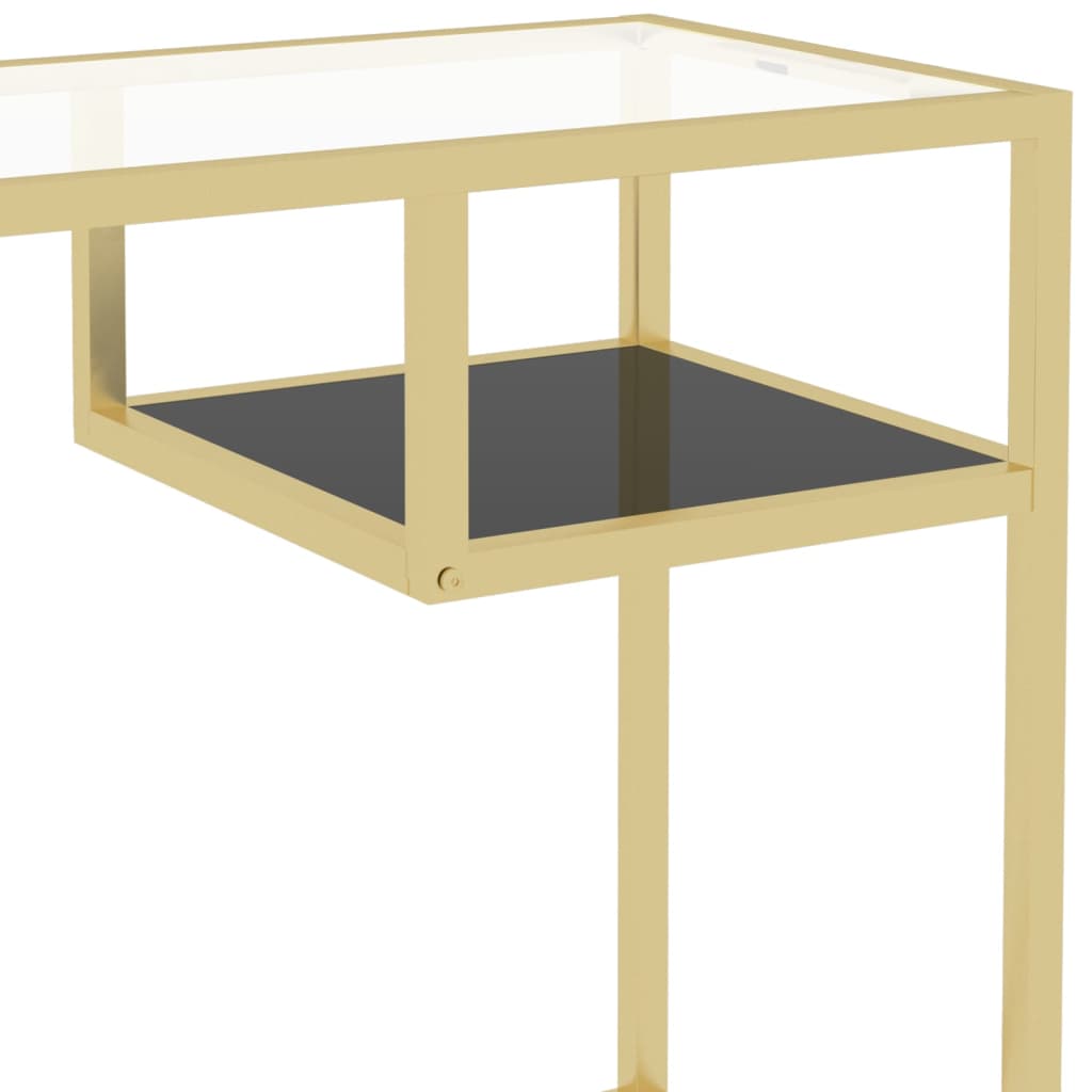 Computer Desk Transparent 100X36X74 Cm Tempered Glass