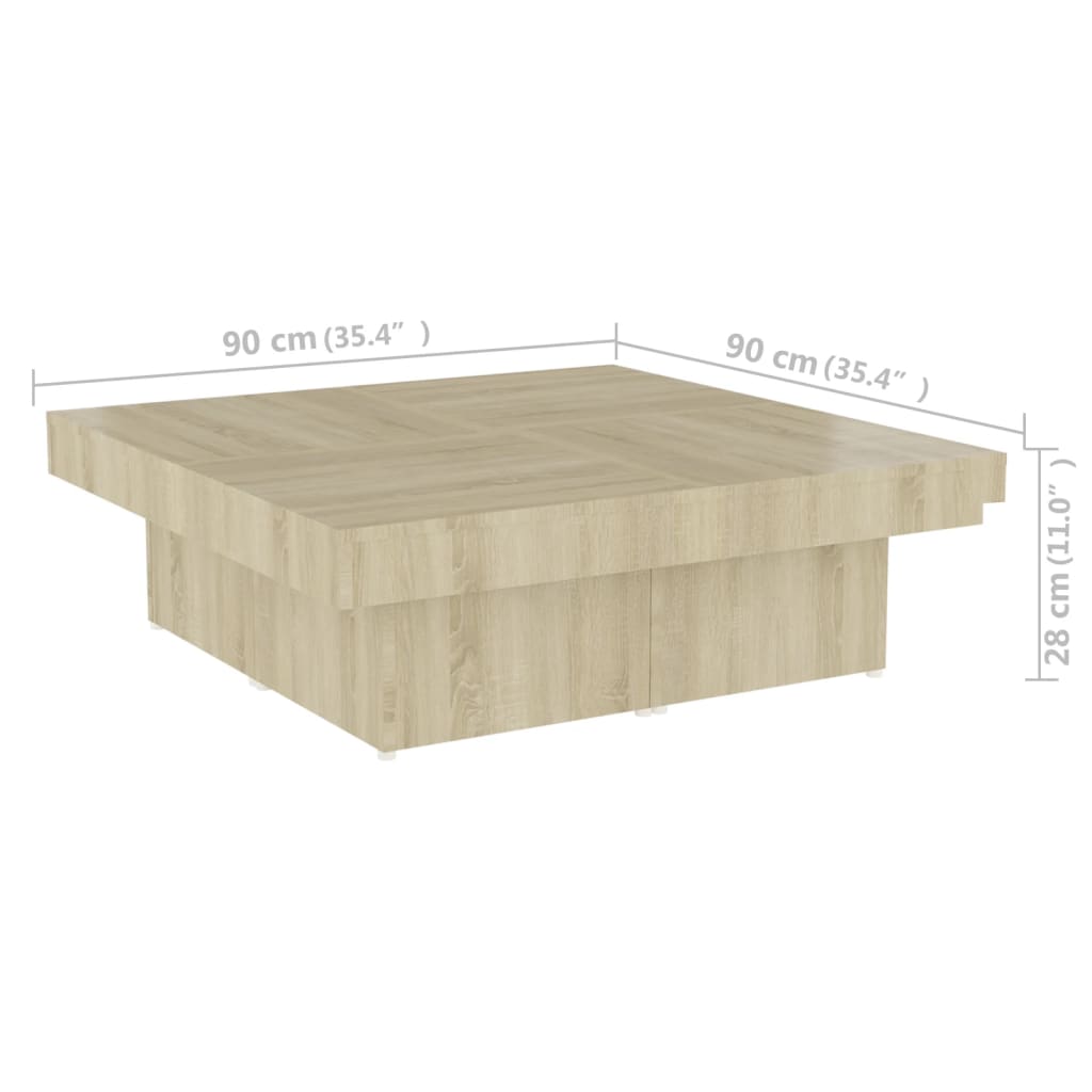 Coffee Table 90X90X28 Cm Engineered Wood