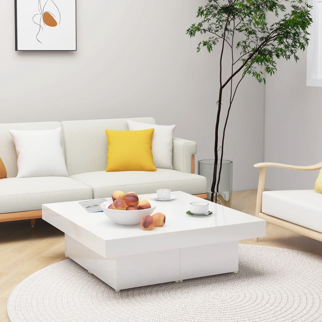 Coffee Table 90X90X28 Cm Engineered Wood