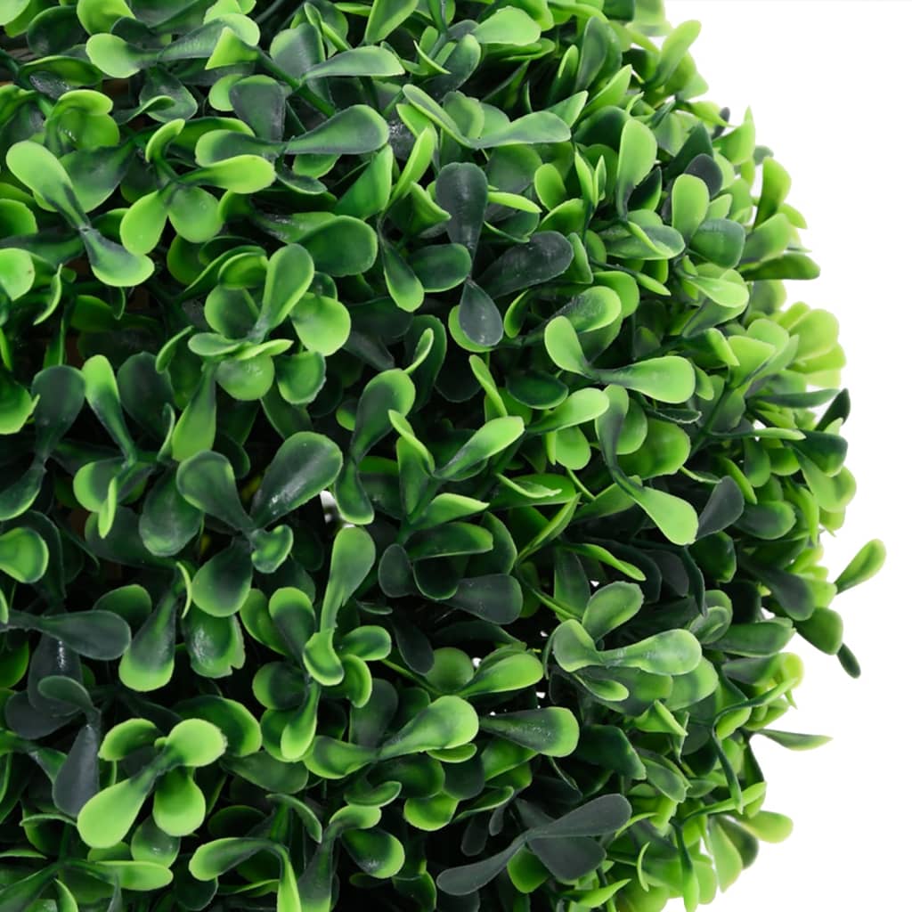 Artificial Boxwood Plants 2 Pcs With Pots Ball Shaped Green 37 Cm