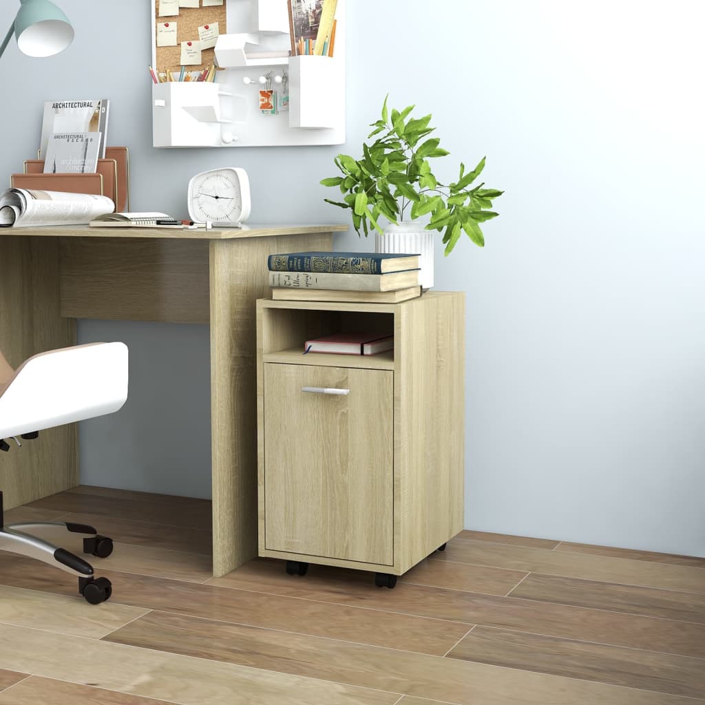 Cabinet With Wheels 33X38X60 Cm Engineered Wood