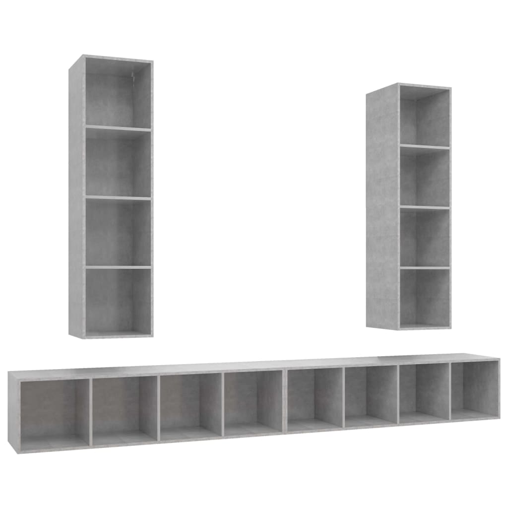 Wall-Mounted Tv Cabinets 4 Pcs Engineered Wood