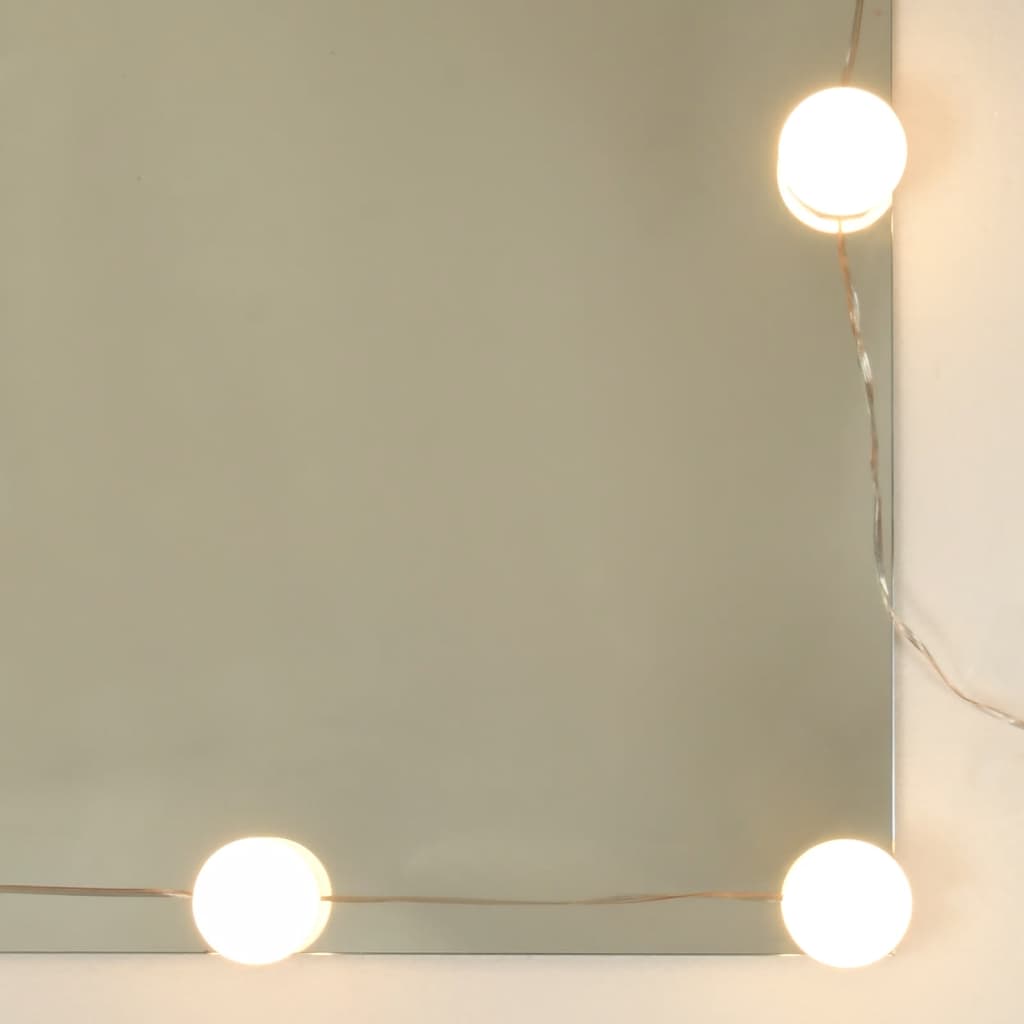 Led Dressing Table With Cabinet Black Engineered Wood