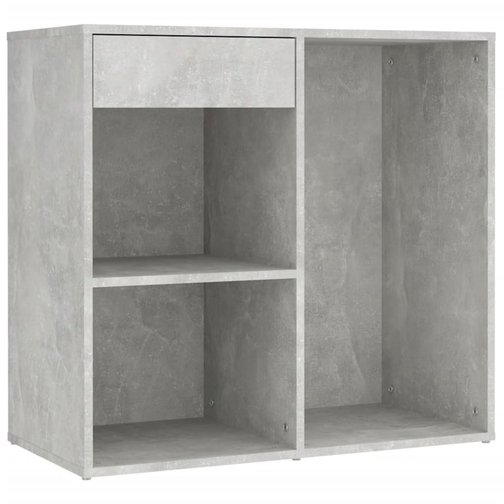 Led Dressing Table With Cabinet Concrete Grey Engineered Wood