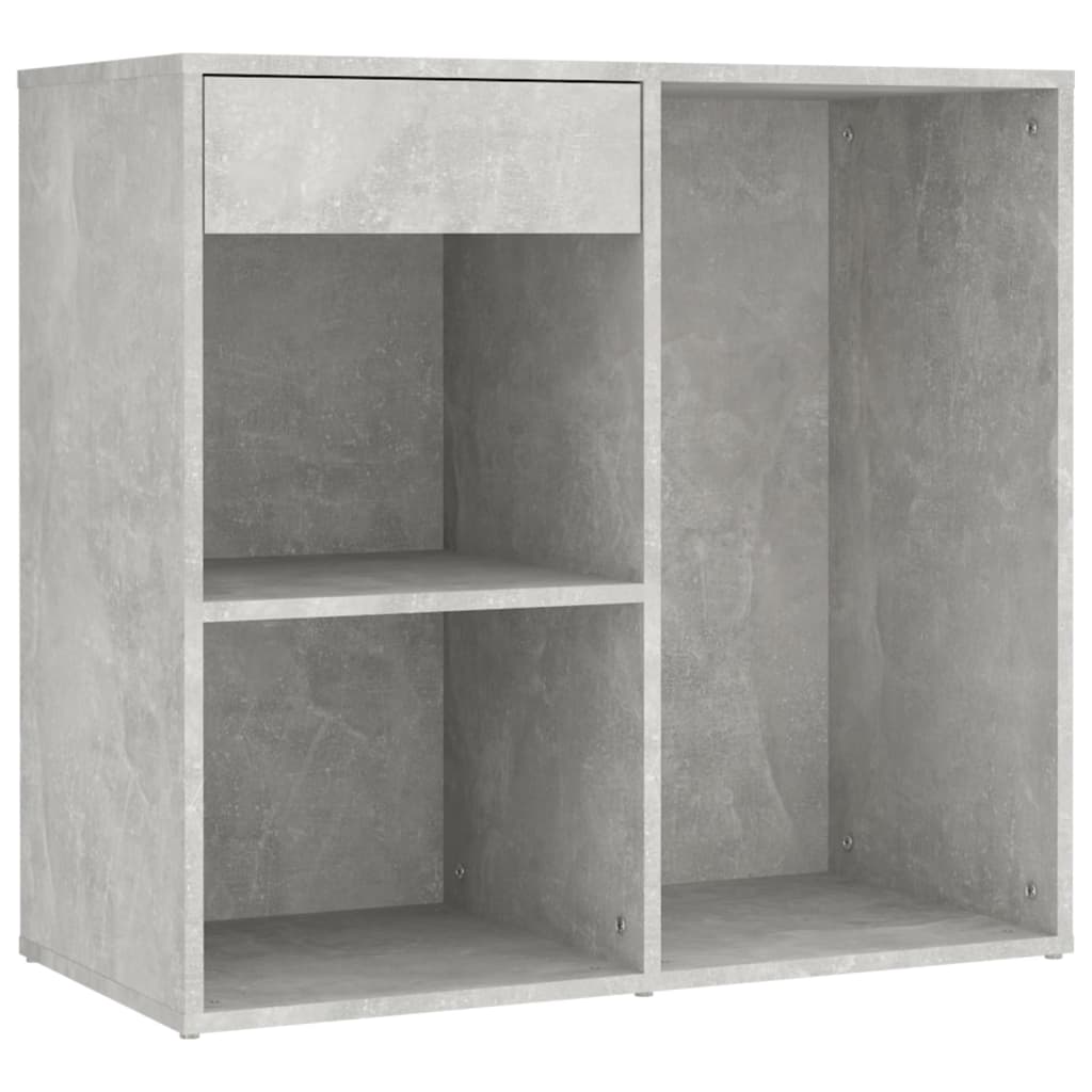 Led Dressing Table With 2 Cabinets Concrete Grey Engineered Wood