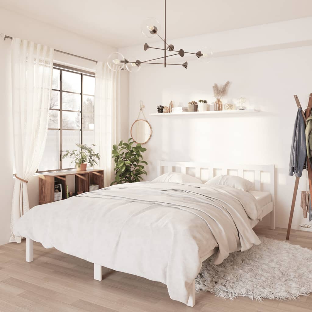 810077 Bed Frame Without Mattress Solid Wood