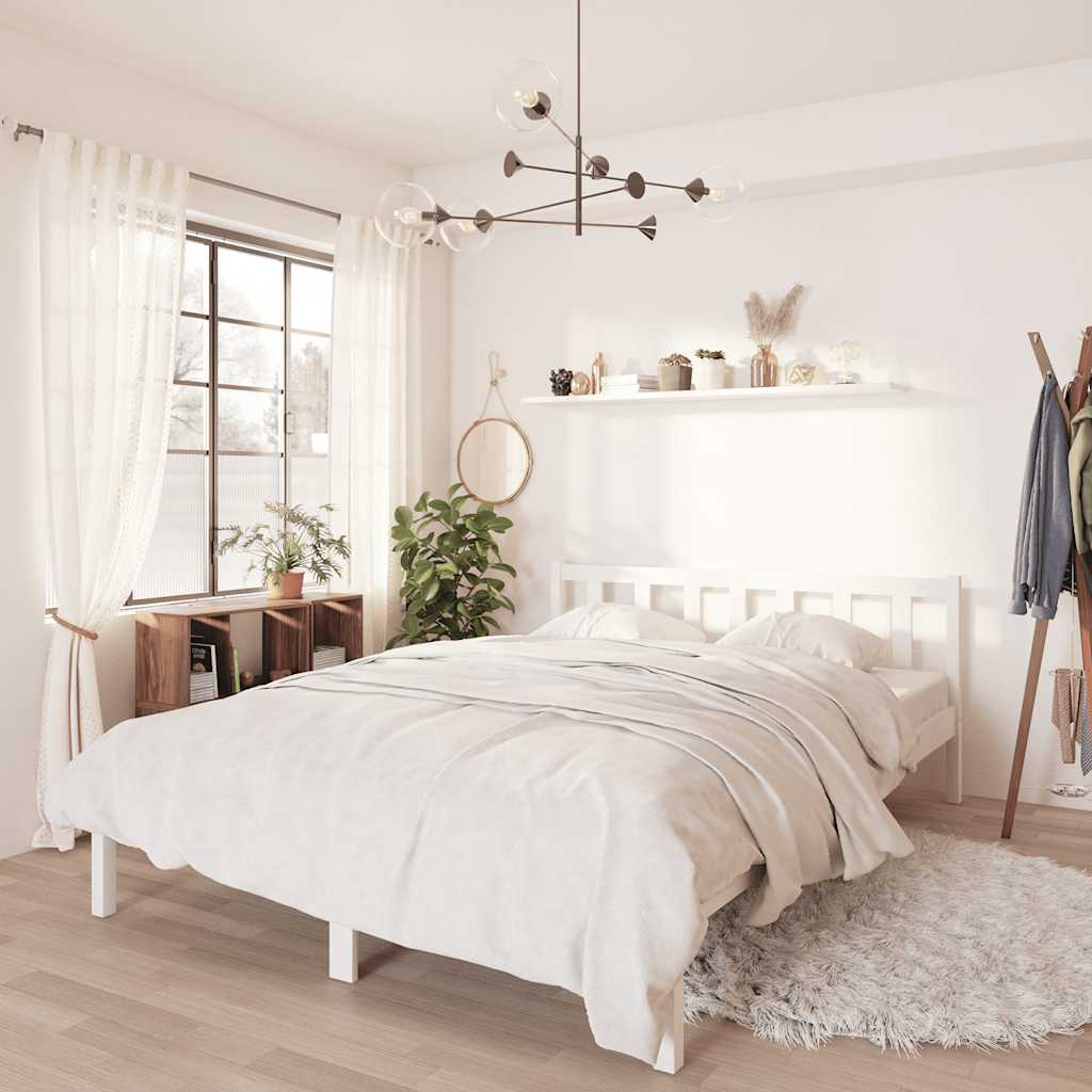 810077 Bed Frame Without Mattress Solid Wood