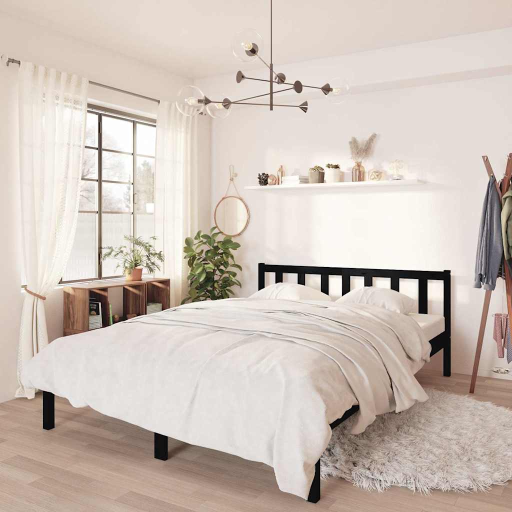 810077 Bed Frame Without Mattress Solid Wood