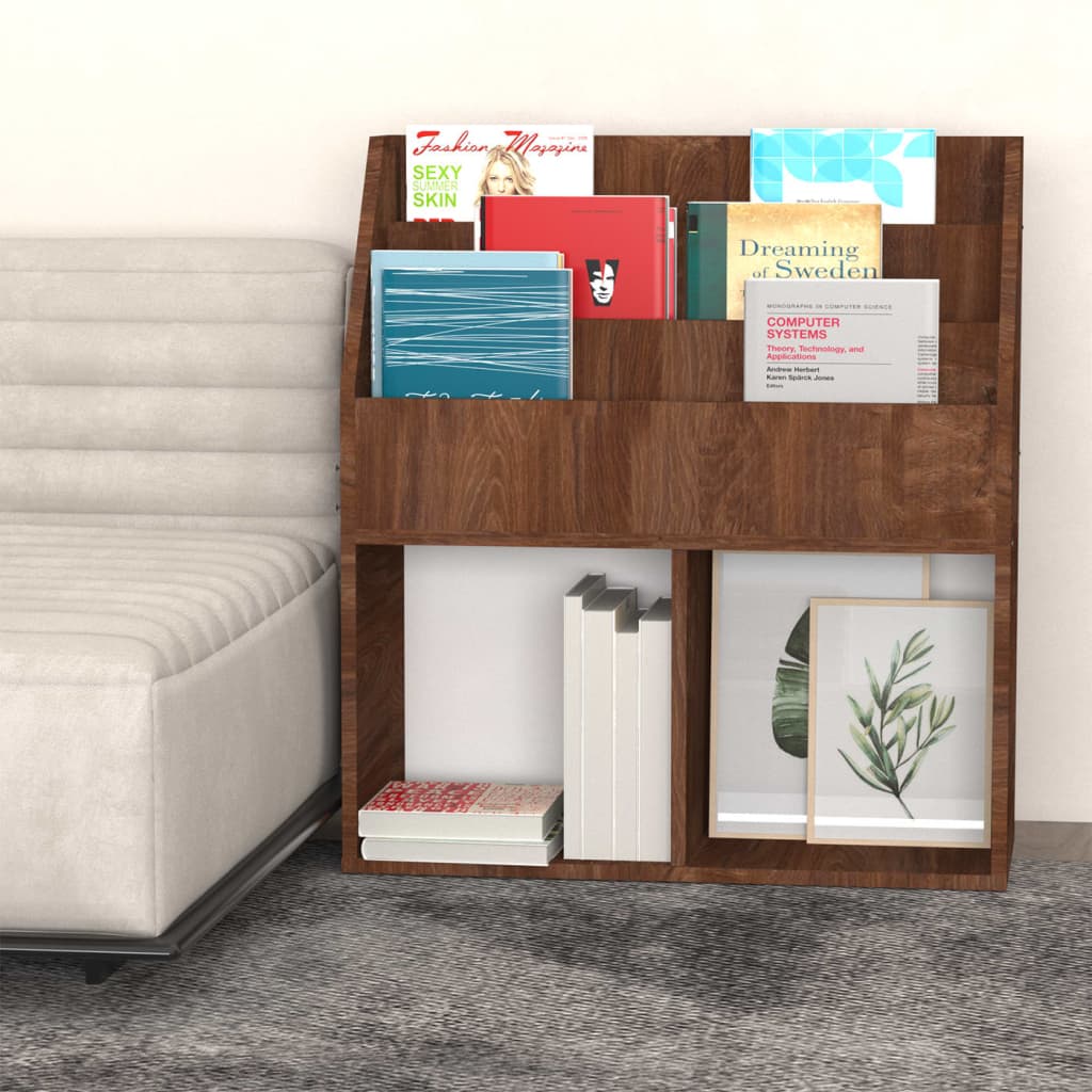 Children's Magazine Rack Brown Oak 71X30X78.5Cm Engineered Wood