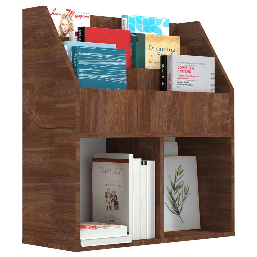 Children's Magazine Rack Brown Oak 71X30X78.5Cm Engineered Wood