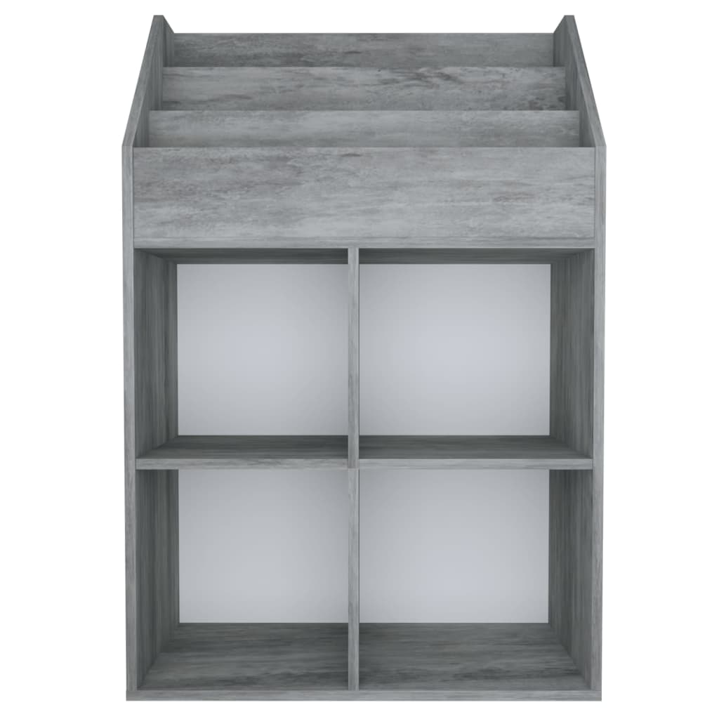 Children Magazine Rack Concrete Grey 71X30X114 Cm Engineered Wood