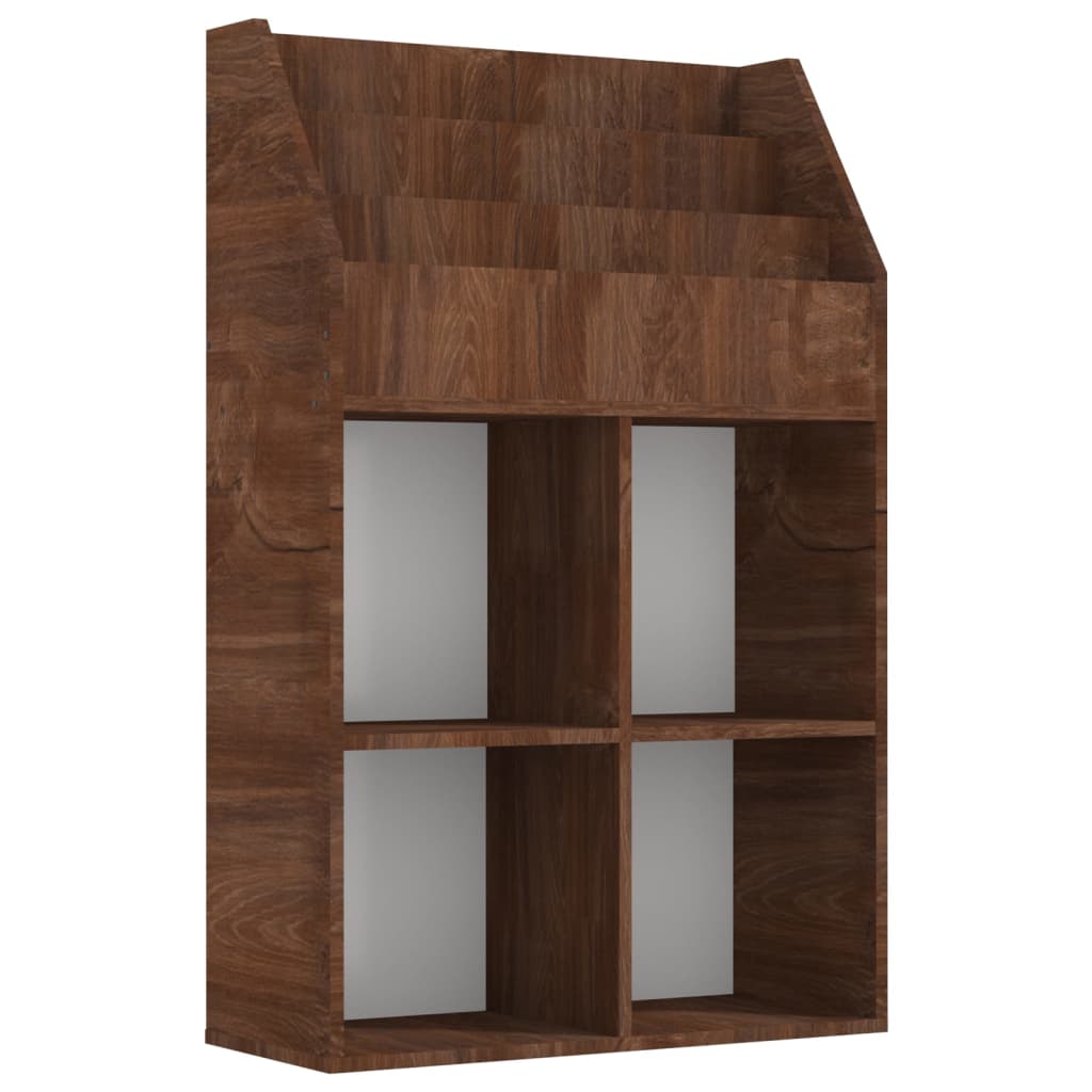 Children's Magazine Rack Brown Oak 71X30X114 Cm Engineered Wood