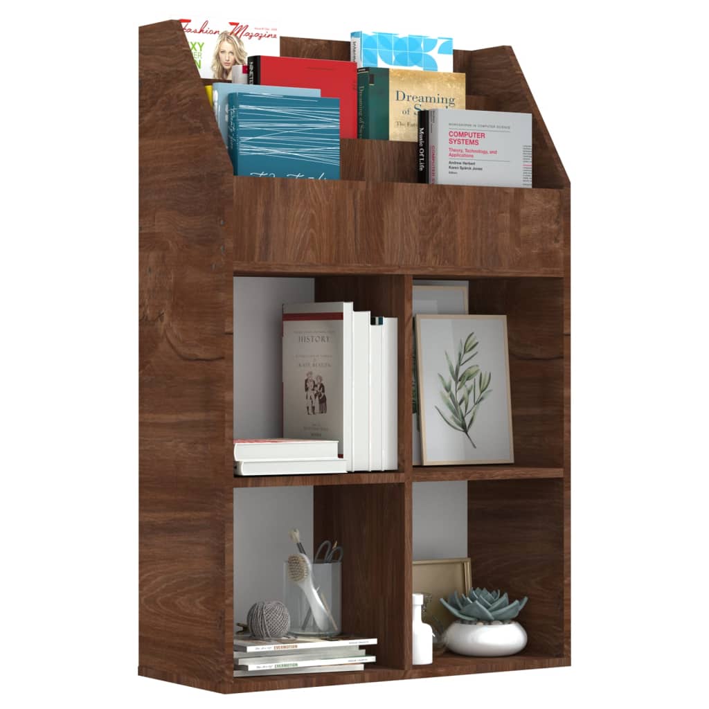 Children's Magazine Rack Brown Oak 71X30X114 Cm Engineered Wood