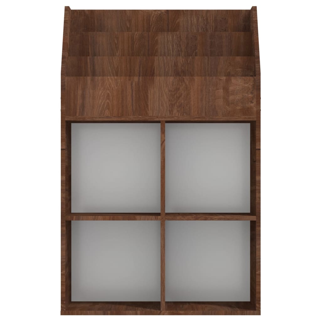 Children's Magazine Rack Brown Oak 71X30X114 Cm Engineered Wood