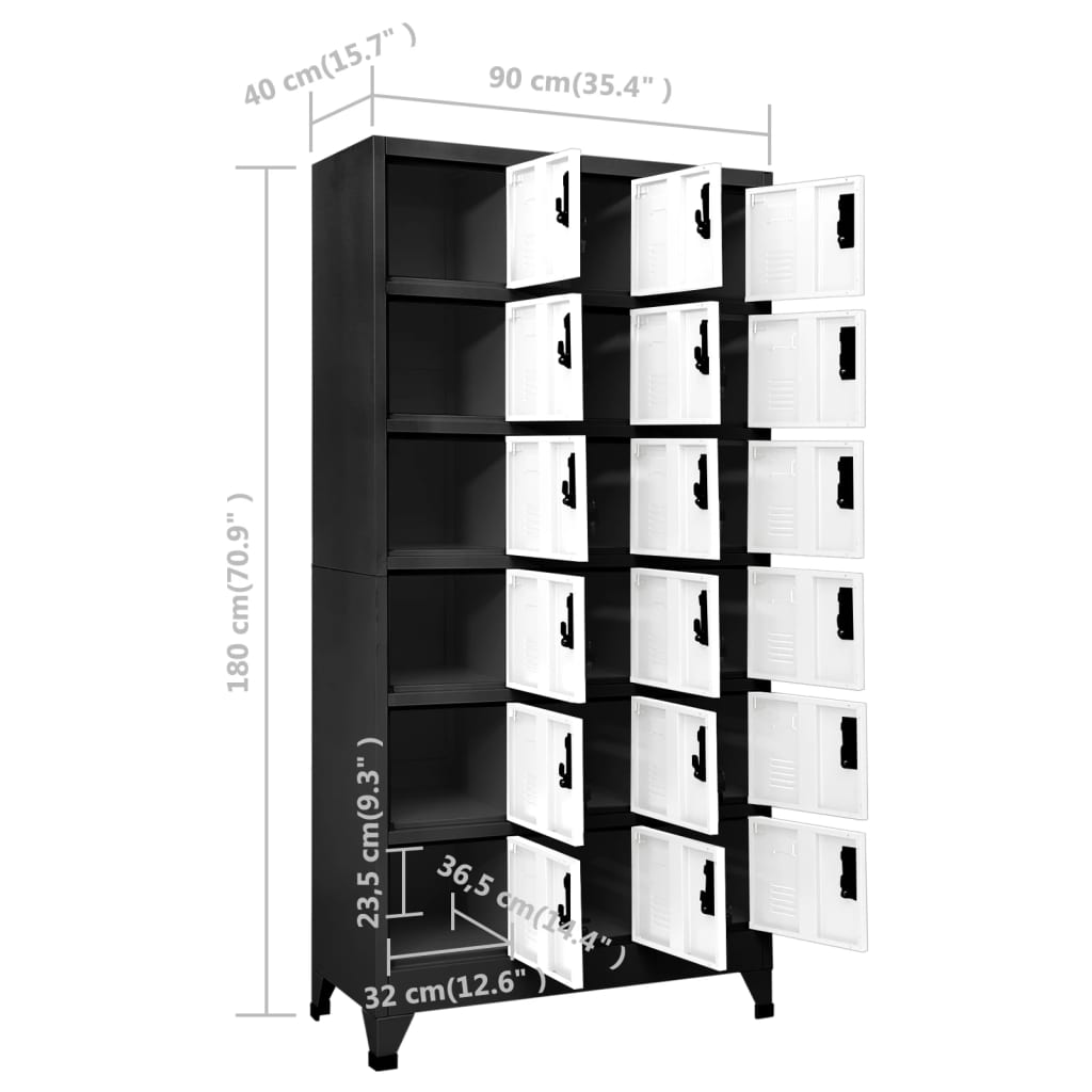 Locker Cabinet 90X40X180 Cm Steel