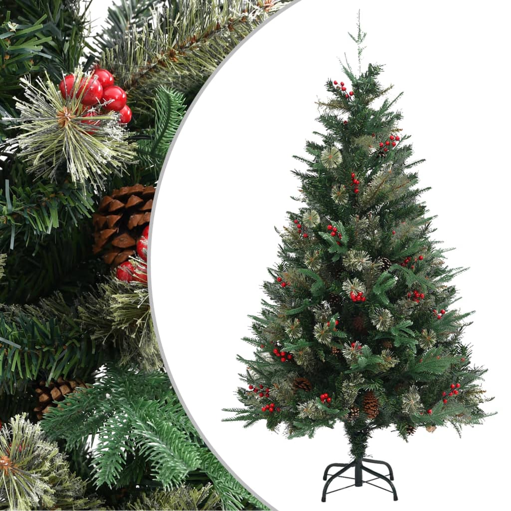 Christmas Tree With Pine Cones Green 195 Cm Pvc&Pe