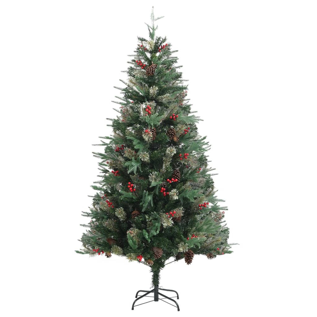 Christmas Tree With Pine Cones Green 195 Cm Pvc&Pe