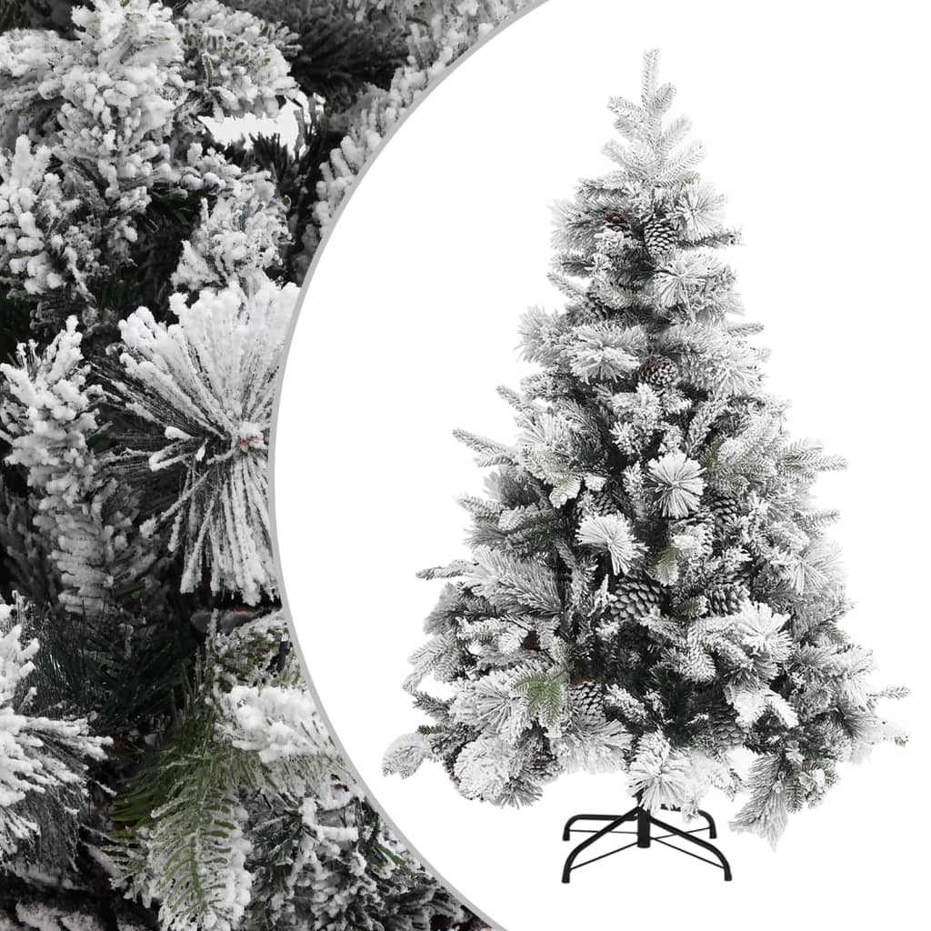 Christmas Tree With Flocked Snow&Cones 195 Cm Pvc&Pe