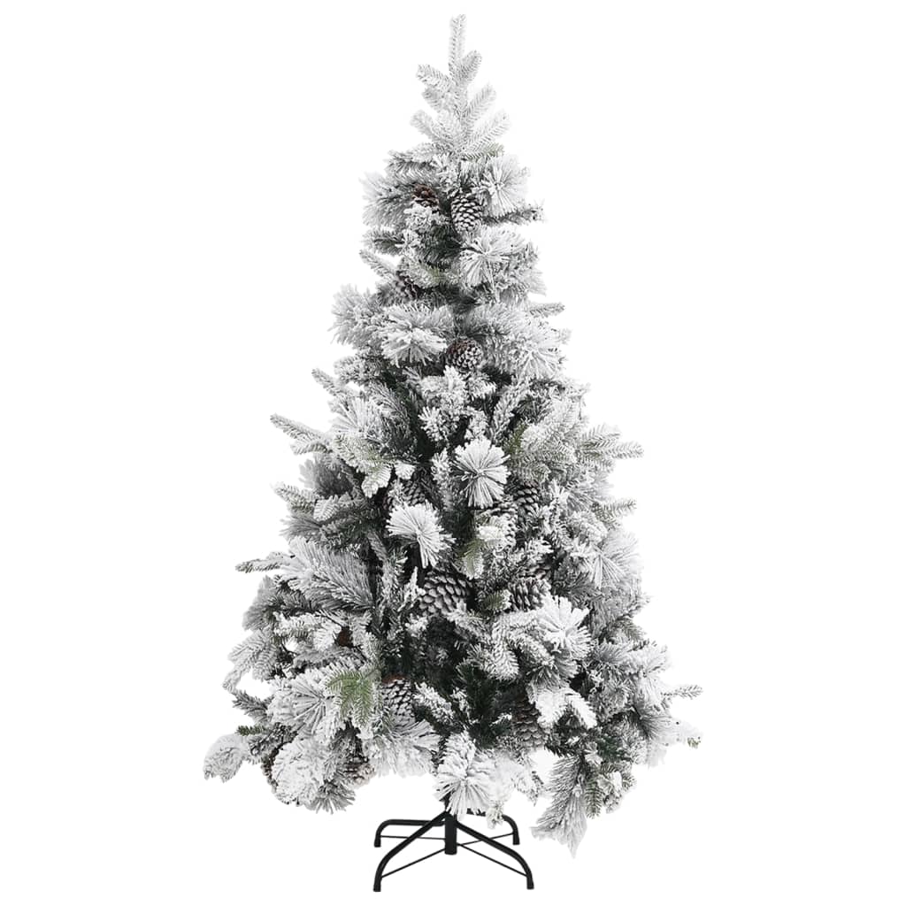 Christmas Tree With Flocked Snow&Cones 195 Cm Pvc&Pe