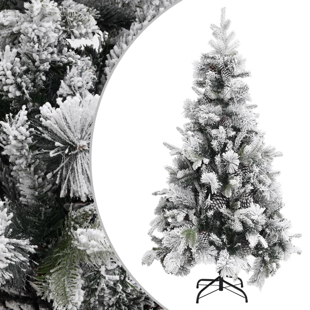 Christmas Tree With Flocked Snow&Cones 195 Cm Pvc&Pe