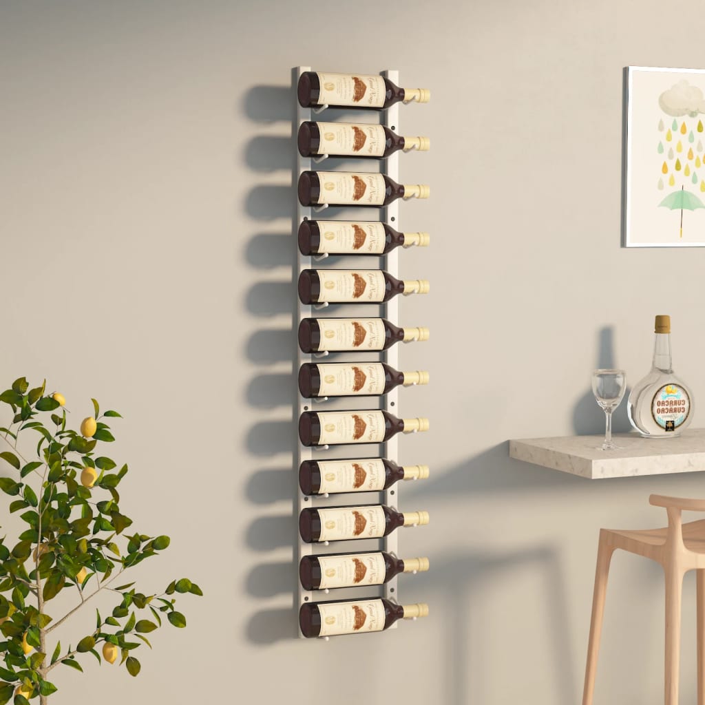 Wall Mounted Wine Racks For 12 Bottles 2 Pcs Iron