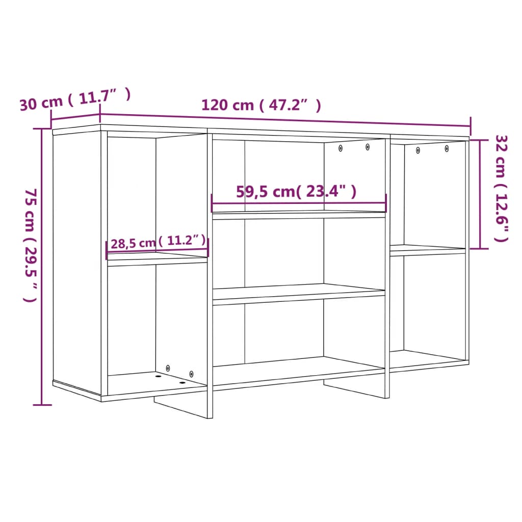 Sideboard 120X30X75 Cm Engineered Wood