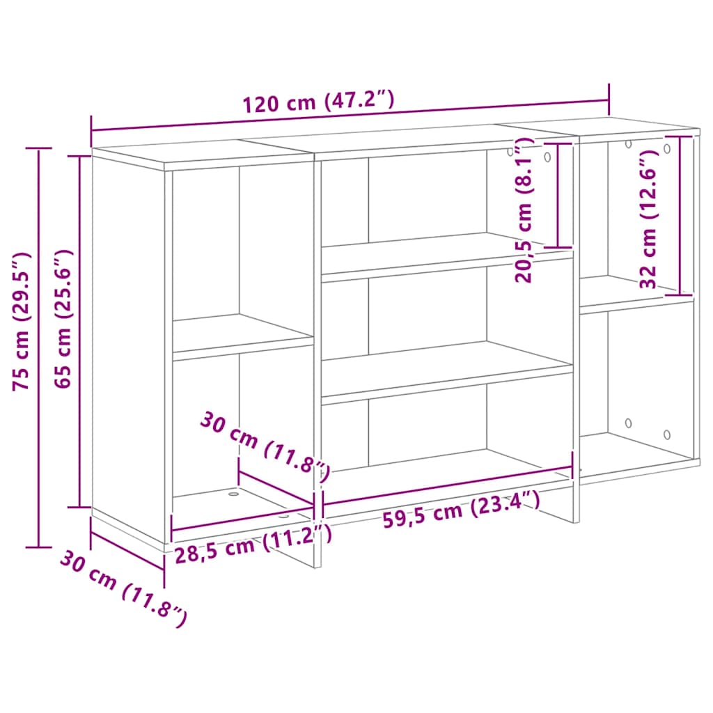 Sideboard 120X30X75 Cm Engineered Wood