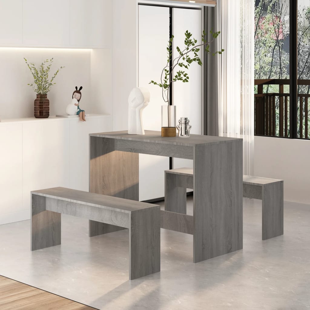 3 Piece Dining Set Engineered Wood