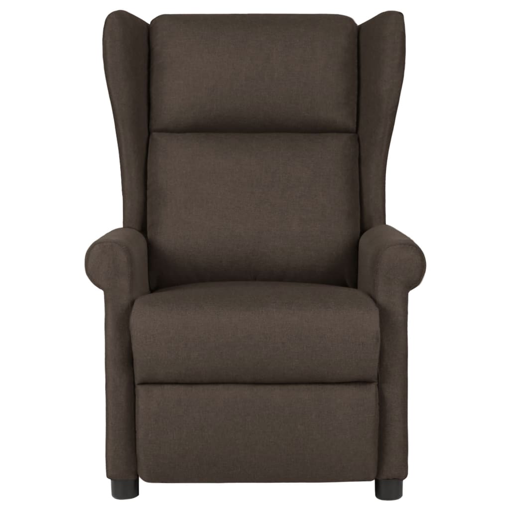 Recliner Chair Dark Brown Fabric