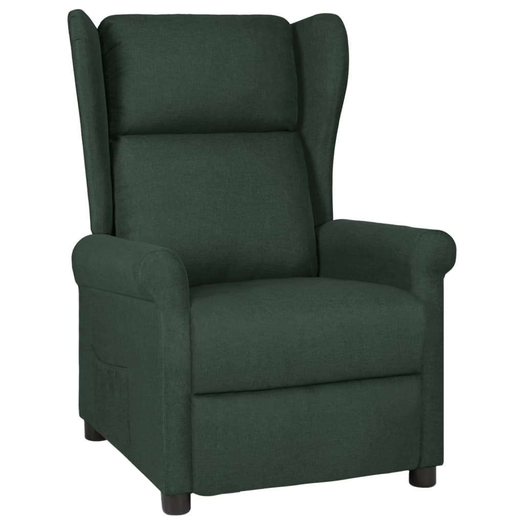Recliner Chair Dark Green Fabric