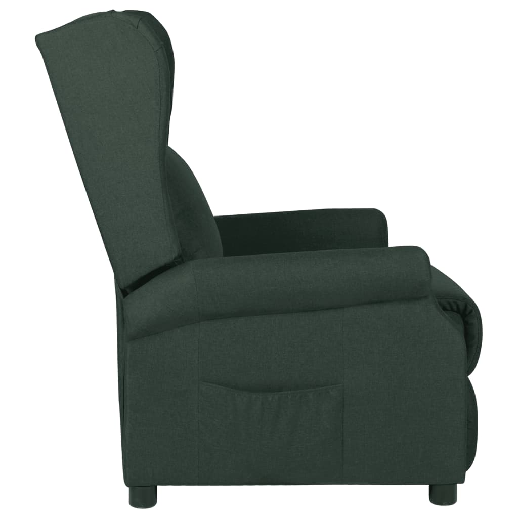 Recliner Chair Dark Green Fabric