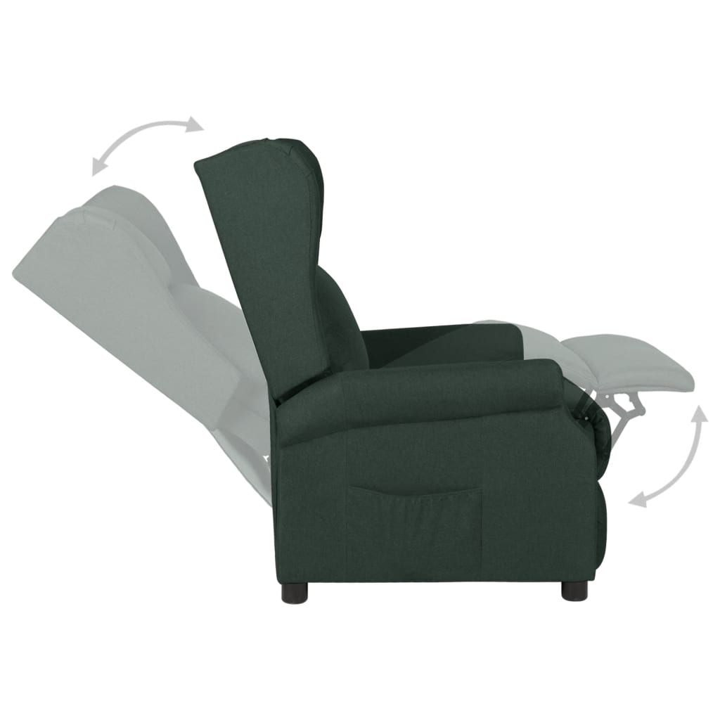 Recliner Chair Dark Green Fabric