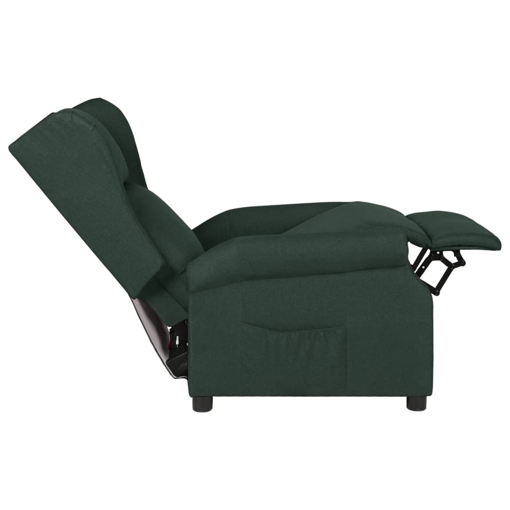 Recliner Chair Dark Green Fabric