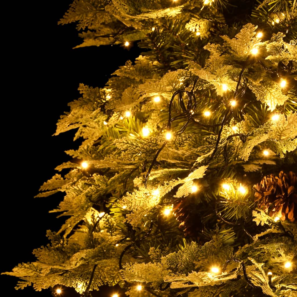Pre-Lit Christmas Tree With Pine Cones Green 225 Cm Pvc&Pe