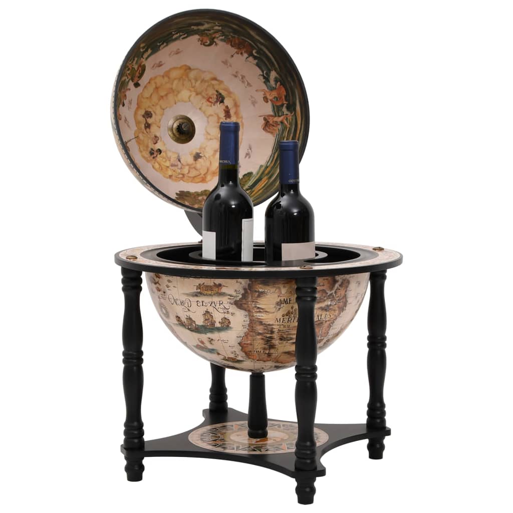 Globe Bar Wine Stand Solid Wood Eucalyptus